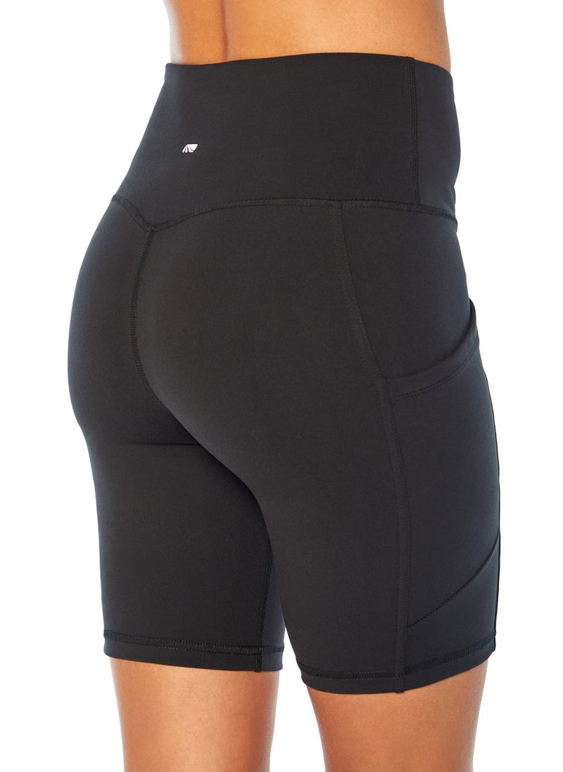 Marika Women's Odessa High Waist Tummy Control Bermuda Pocket Short, Black, Large - Image 5